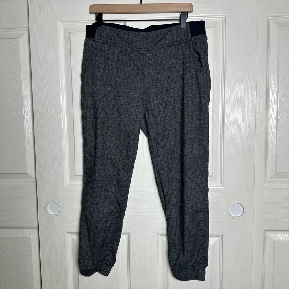 Prana Gray Track Joggers with Black Waistband